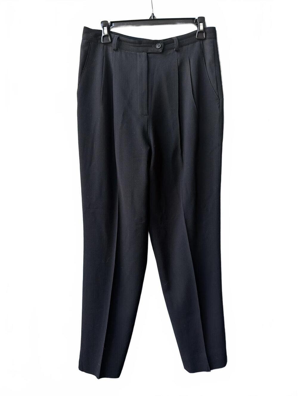 Vintage J'ENVIE Sport NY 100% Wool High Rise Pleated Trousers UK 14 - Picture 1 of 6